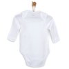 Unisex Beyaz Body Ribana Kumaş Çıtçıtlı Zıbın Zarf Yaka Uzun Kol Beyaz