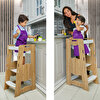 Ahşap Montessori Çocuk Öğrenme Kulesi Naturel 2-6 Yaş