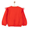 Kız Bebek Sweatshirt İki İplik Kumaş New Year Party Bisiklet Yaka Uzun Kol Kırmızı