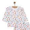 Kız Bebek Pijama Takım Organik Kumaş Çıtçıtlı Pambuliq Bisiklet Yaka Uzun Kollu