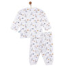 Unisex Bebek Organik Pijama Takım İnterlok Çıtçıtlı Pambuliq  Bisiklet Yaka Uzun Kol