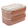 Paslanmaz Çelik 1600ml Lunch Box Pembe