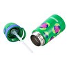 Paslanmaz Çelik, Pipetli, Kilitlenebilir Çocuk Matarası 350 ml Yeşil