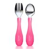 Paslanmz Çelik Çatal Kaşık Seti Pembe