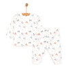 Erkek Bebek Pijama Takım İnterlok Pambuliq Bisiklet Yaka Uzun Kol Gri