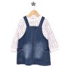 Kız Bebek Elbise - Sweatshirt Set Denim Fermuarlı Pretty Girl Bisiklet Yaka Uzun Kol İndigo