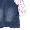Kız Bebek Elbise - Sweatshirt Set Denim Fermuarlı Pretty Girl Bisiklet Yaka Uzun Kol İndigo