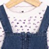 Kız Bebek Elbise - Sweatshirt Set Denim Fermuarlı Pretty Girl Bisiklet Yaka Uzun Kol İndigo