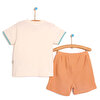 Surfing Çizgili Büyük Cep Detaylı Tshirt-Şort Takım Erkek Bebek