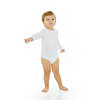 Unisex 5'li Uzun Kollu Body Ribana Kumaş Çıtçıtlı Zıbın Zarf Yaka Uzun Kollu Beyaz