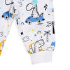 Uzun Kol Bisiklet Yaka Dinazor Desenli Pijama Takımı
