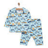 Uzun Kol Gömlek Yaka Safari Desenli Pijama Takımı