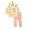 Yenidoğan Aloha Sweatshirt-Kapüşonlu Hırka-Alt 3lü Takım Kız Bebek