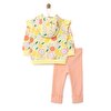Yenidoğan Aloha Sweatshirt-Kapüşonlu Hırka-Alt 3lü Takım Kız Bebek