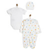 Yenidoğan Bebek Jungle Kendinden Eldivenli Tulum-Body-Şapka 3lü Set Unisex