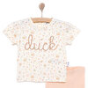 Yenidoğan Cute Duck Tshirt-Patiksiz Alt Kız Bebek