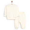 Yenidoğan Kadife Sweatshirt-Patiksiz Alt 2li Takım Kız Bebek