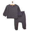 Yenidoğan Kapitone Sweatshirt-Patikli Alt 2li Takım Unisex