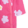 Kız Bebek Yenidoğan Patikli Tulum %100 Pamuk Çıtçıtlı Bisiklet Yaka Uzun Kol Pembe