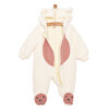 Kız Bebek Yenidoğan Tulum Wellsoft Örme Fermuarlı Uzun Kol Patikli Ekru