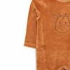 Yenidoğan Unisex Nakışlı Kadife Patikli Tulum Unisex