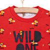 Erkek Bebek Sweatshirt Şardonlu  Wild One Baskılı Çıtçıtlı Bisiklet Yaka Uzun Kol