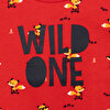 Erkek Bebek Sweatshirt Şardonlu  Wild One Baskılı Çıtçıtlı Bisiklet Yaka Uzun Kol