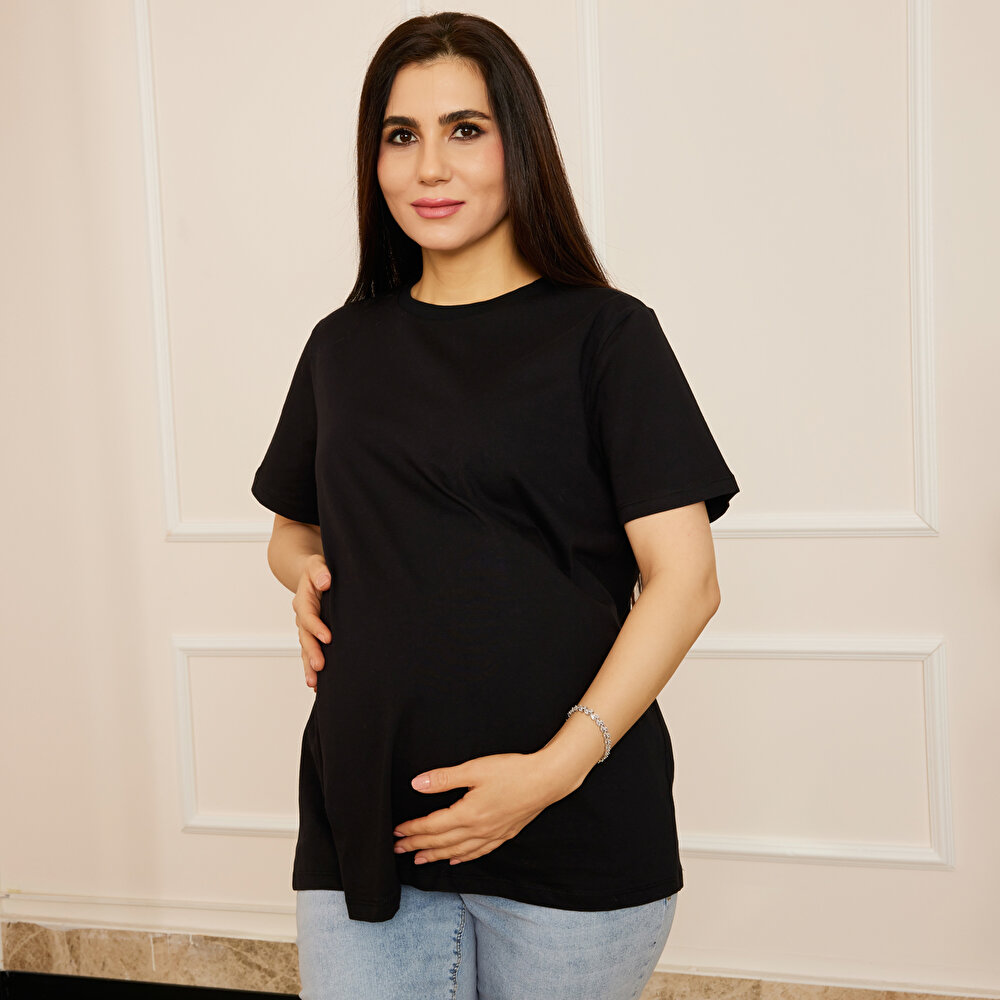 Hamile Basic Kısa Kol Tshirt Anne Giyim