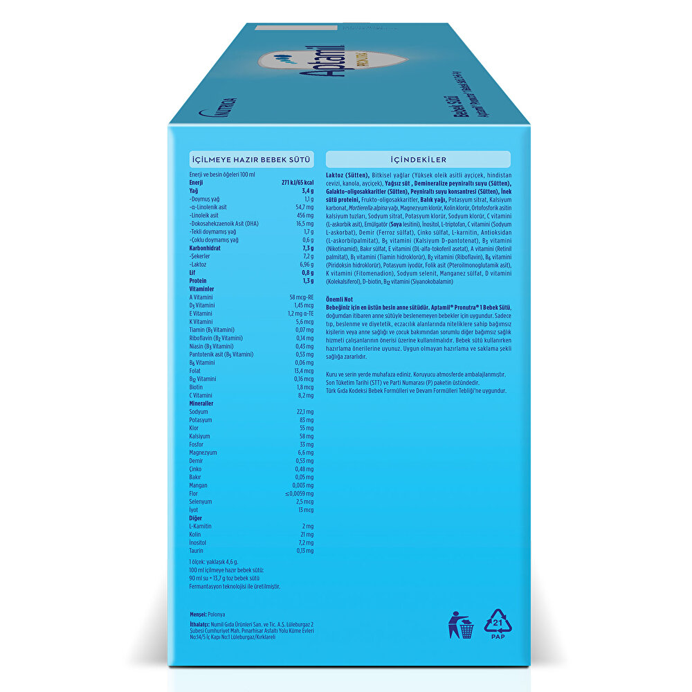1 Bebek Sütü 2'li Paket 2x1000 gr
