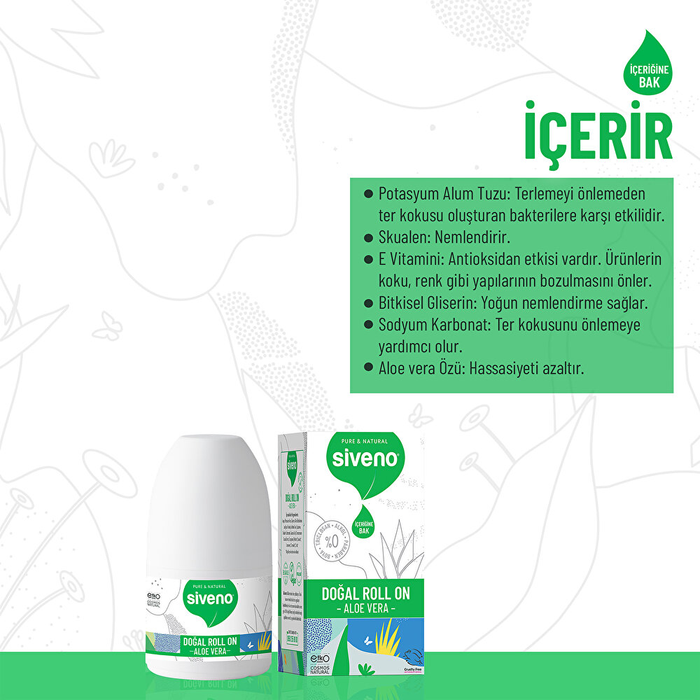 %100 Doğal Roll-On Aloe Vera 50 ml