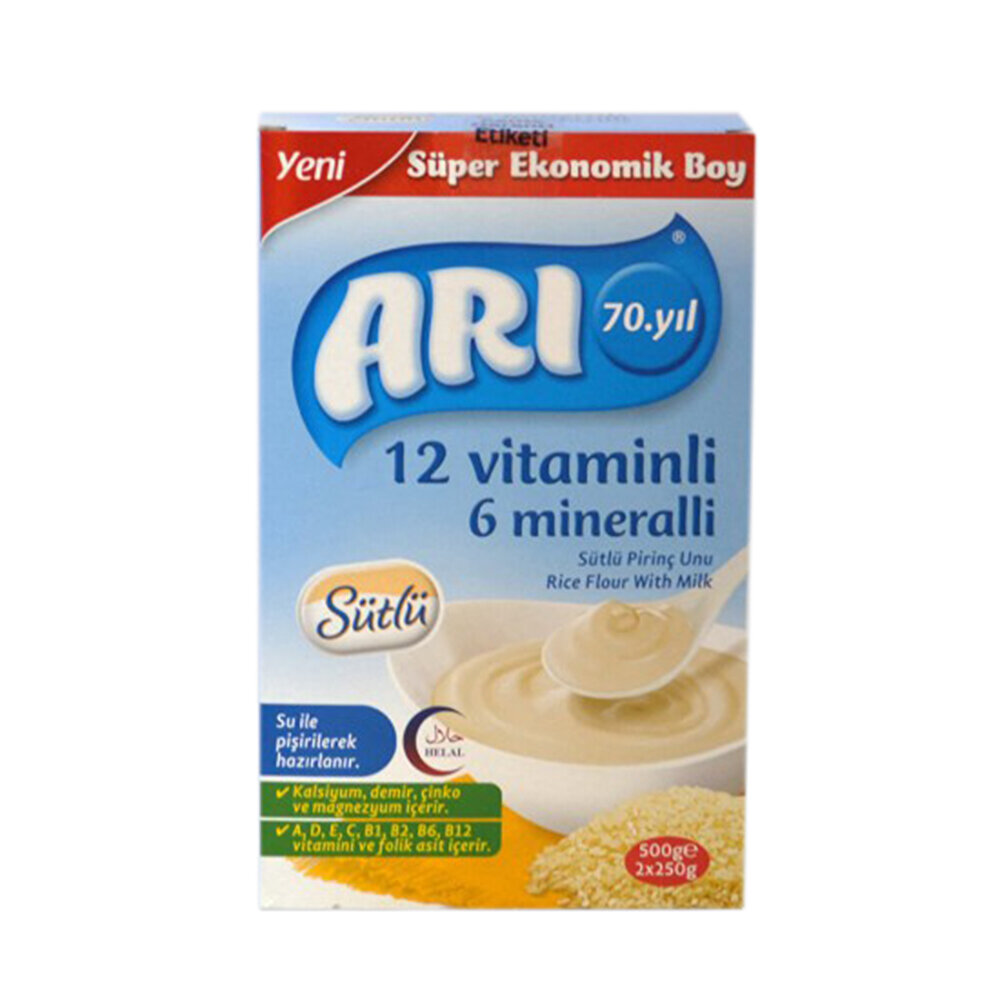 12 Vitaminli 6 Mineralli 2'li Sütlü Pirinç Unu 500 gr