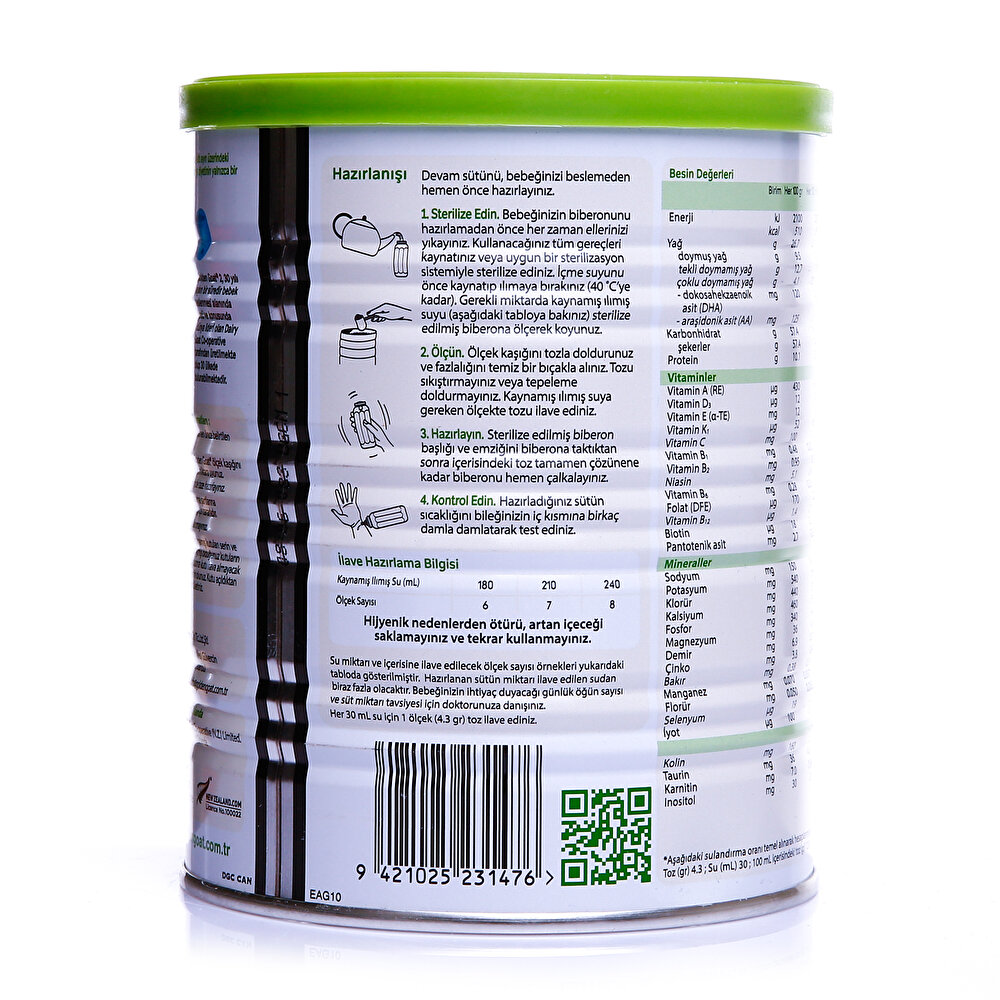 2 Keçi Sütlü Devam Sütü 400 gr 6-12 Ay