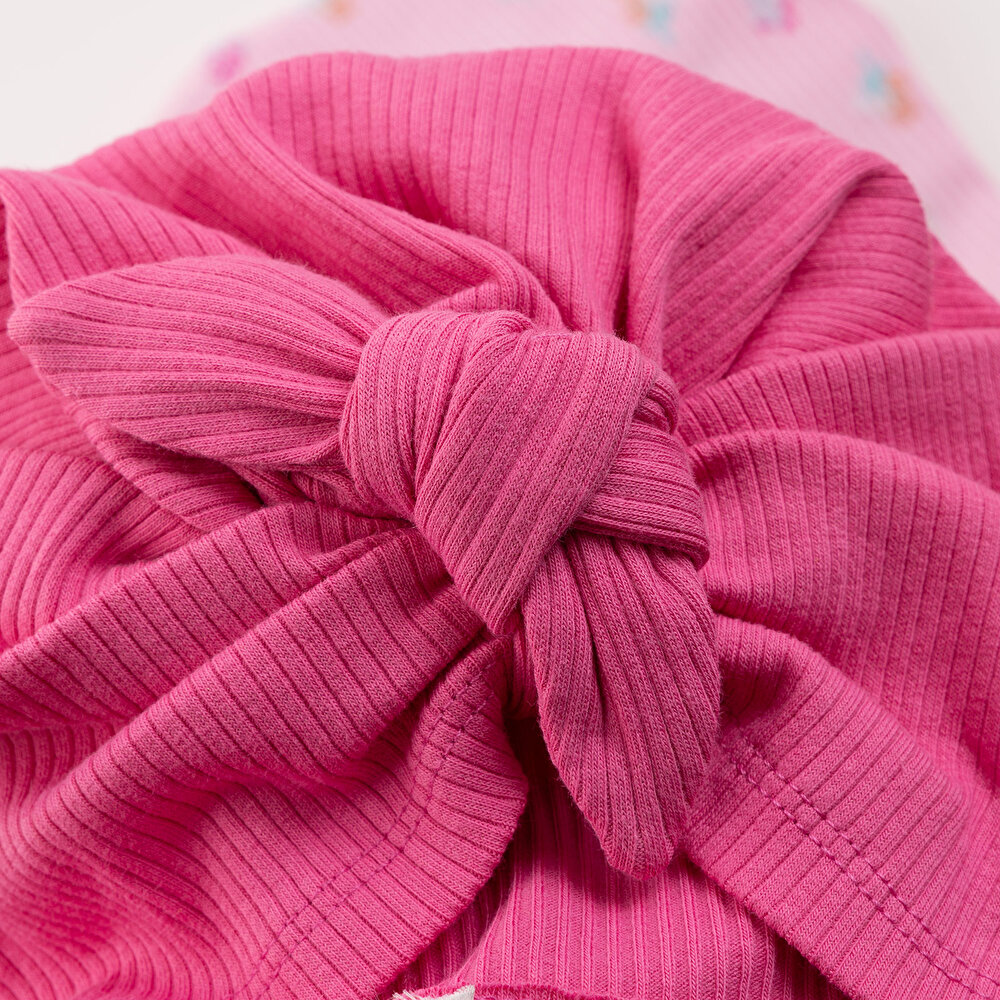 2li Çıtır Çiçek Desenli Kız Bone Kız Bebek