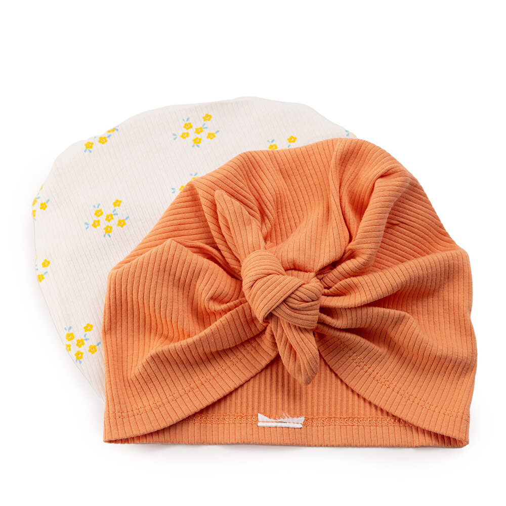 2li Çıtır Çiçek Desenli Kız Bone Kız Bebek