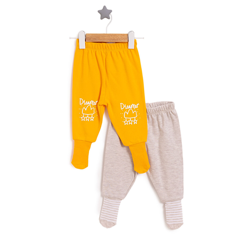 Kız Bebek 2'li Çoraplı Pijama Pantolon İnterlok