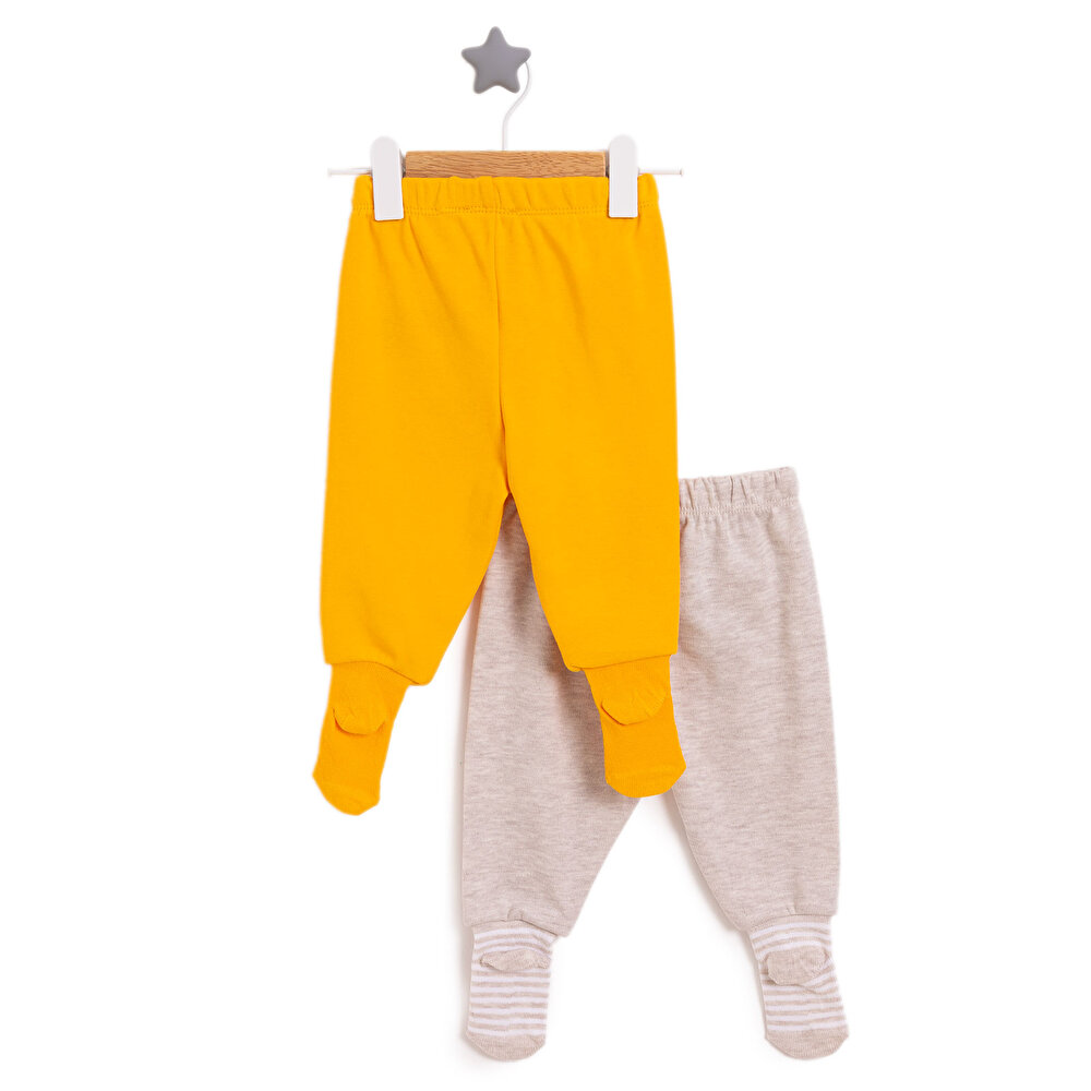 Kız Bebek 2'li Çoraplı Pijama Pantolon İnterlok