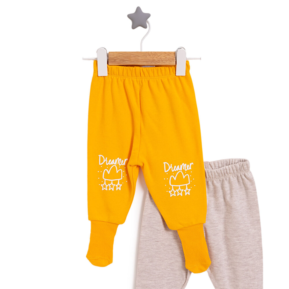 Kız Bebek 2'li Çoraplı Pijama Pantolon İnterlok