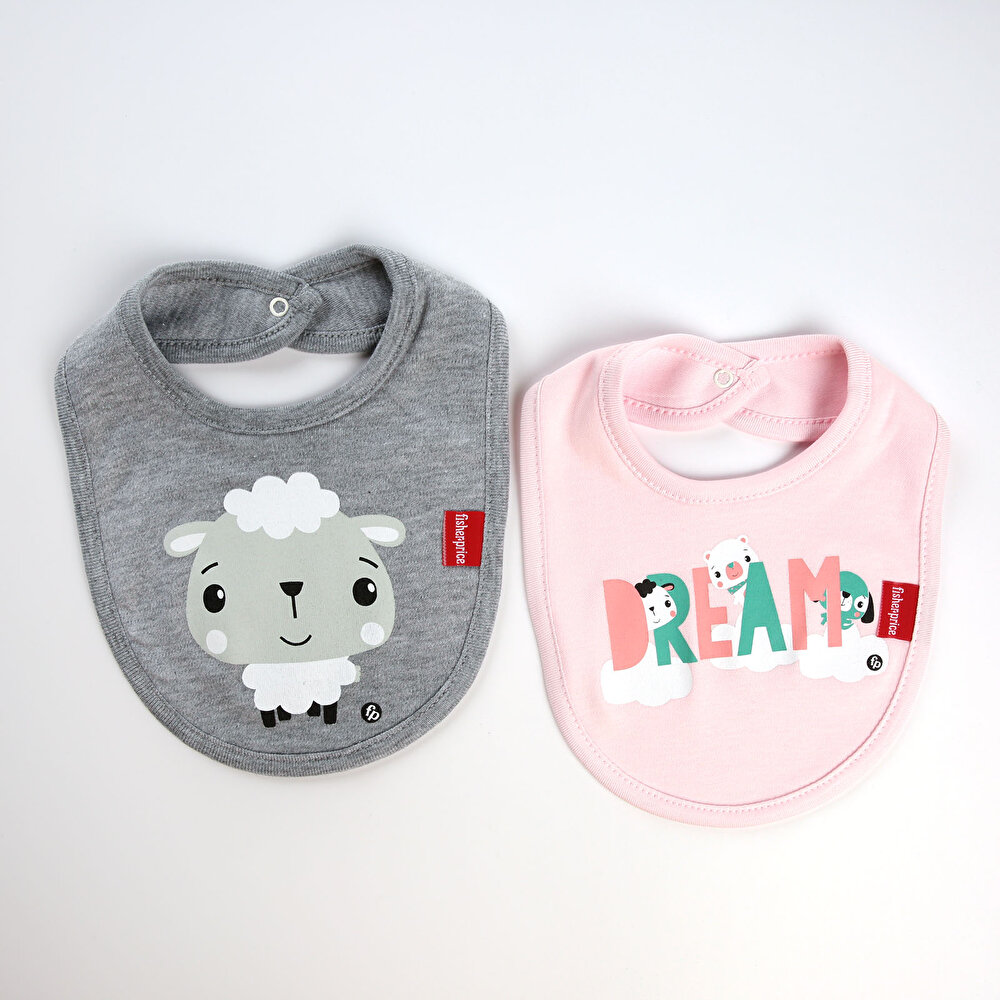 Fisher Price 2li Kuzu Desenli Bebek Mama Önlüğü