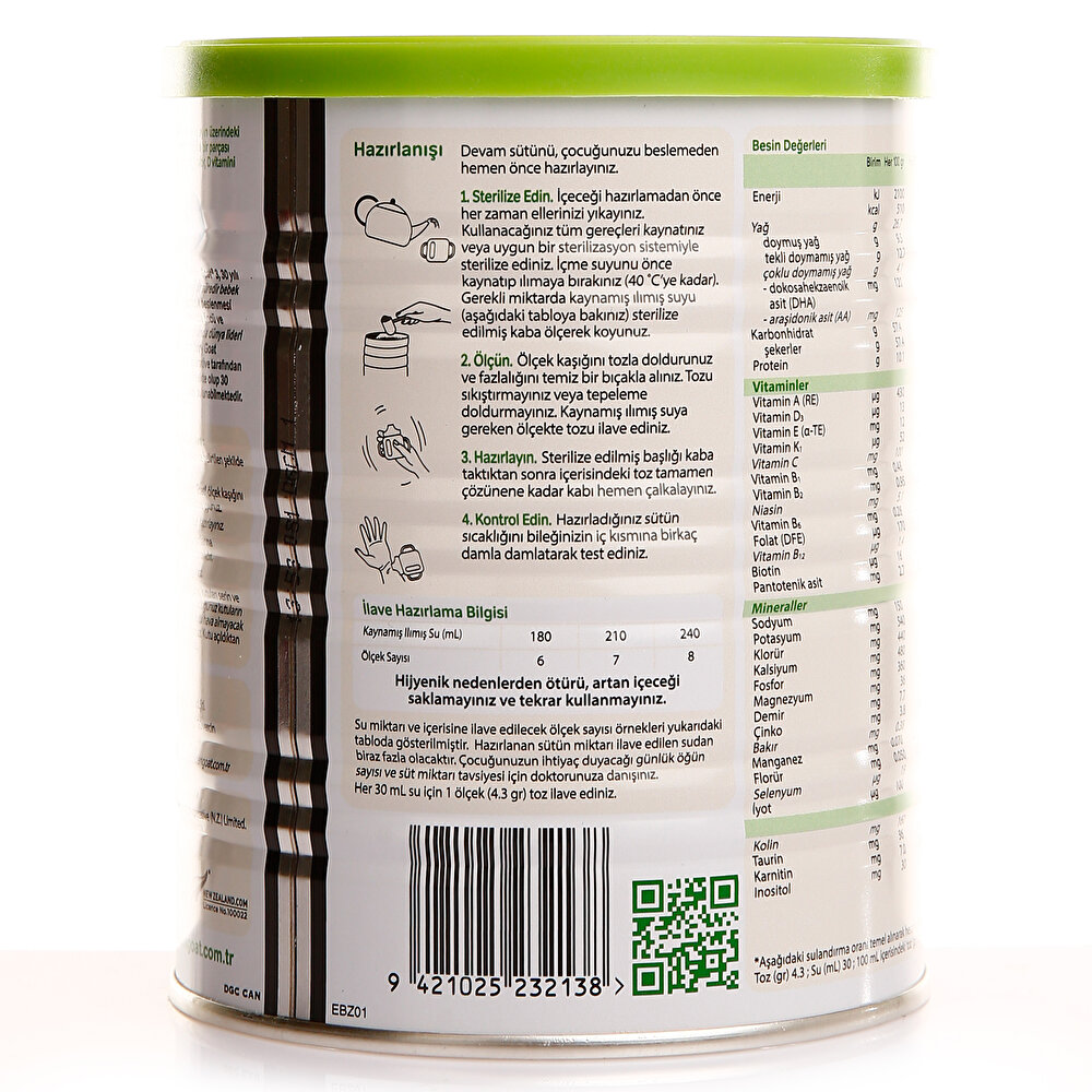 3 Keçi Sütlü Devam Sütü 400 gr 1+ Yaş