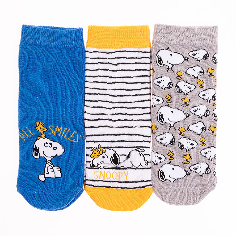 Snoopy 3lü Soket Çorap Erkek Bebek