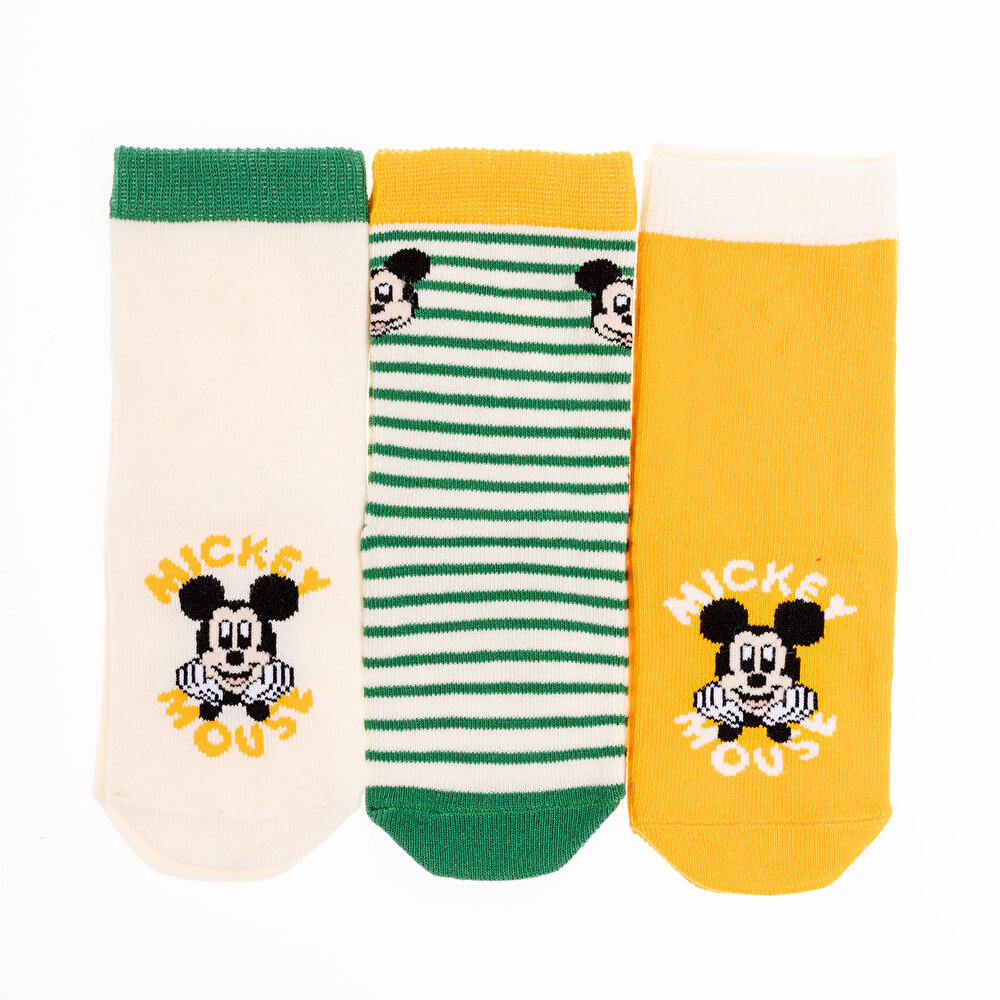 Mickey Mouse 3lü Soket Çorap Erkek Bebek