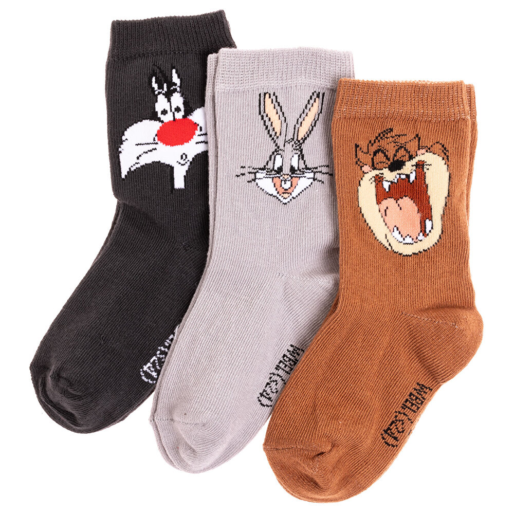 Looney Tunes 3lü Soket Çorap Erkek Bebek
