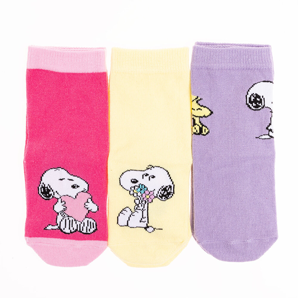 Snoopy 3lü Soket Çorap Kız Bebek