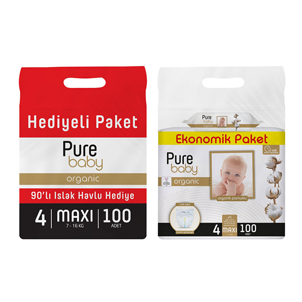 4 Beden 100 Adet + Islak Mendil Hediyeli
