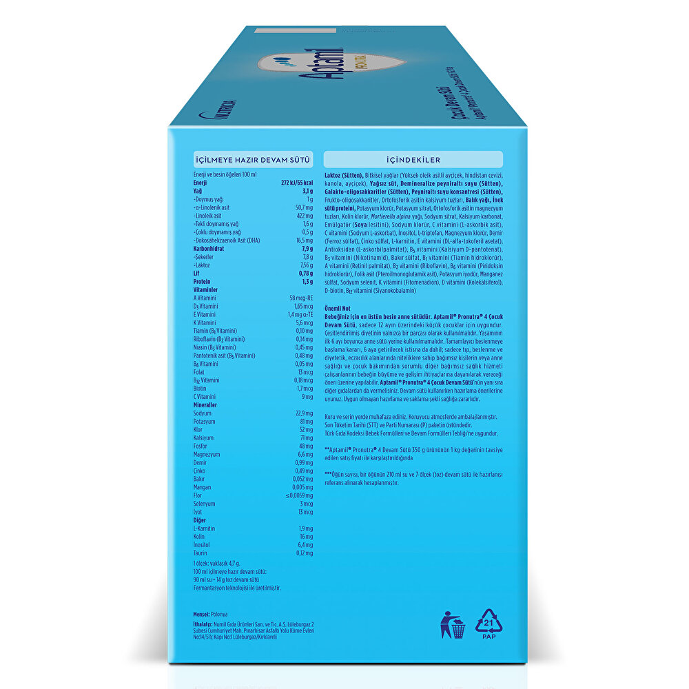 4 Çocuk Devam Sütü 2'li Paket 2x1000 gr 1+ Yaş