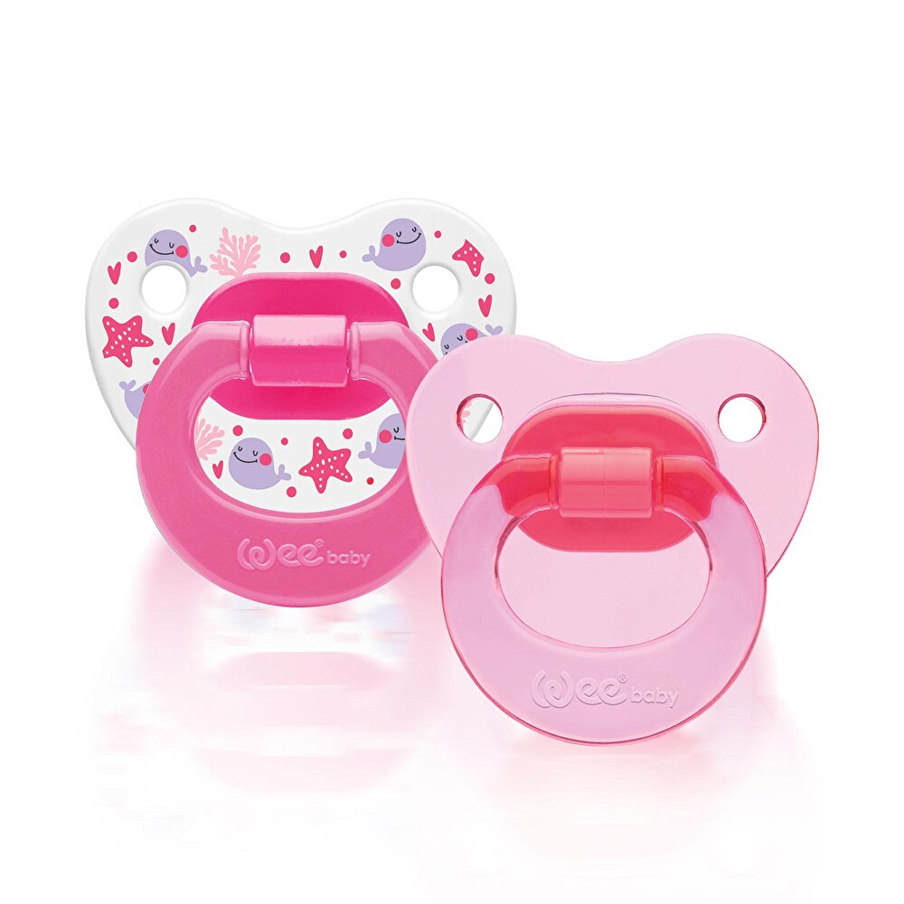 437 Wee Baby  2'li Damaklı Emzik No:1 Pembe