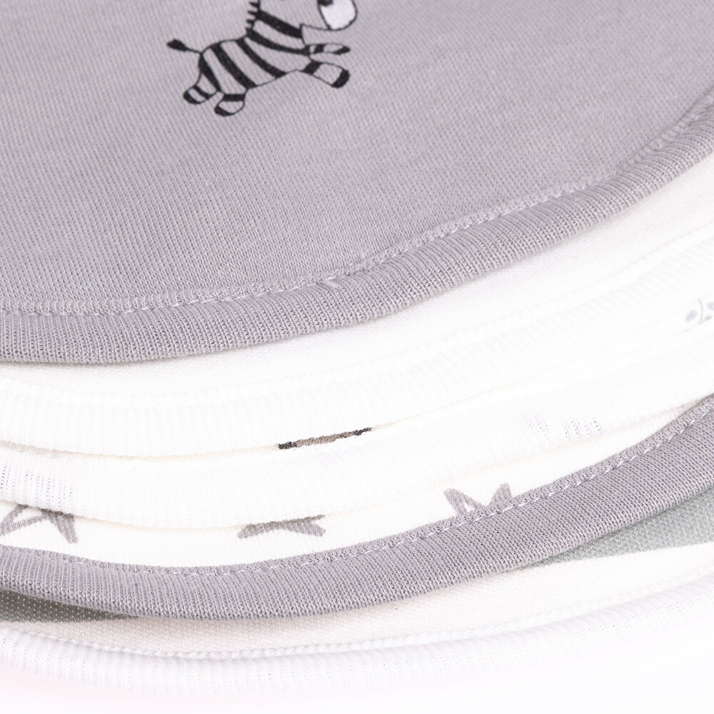 5'li Arkası Havlu Önlük / Zebra-Gri