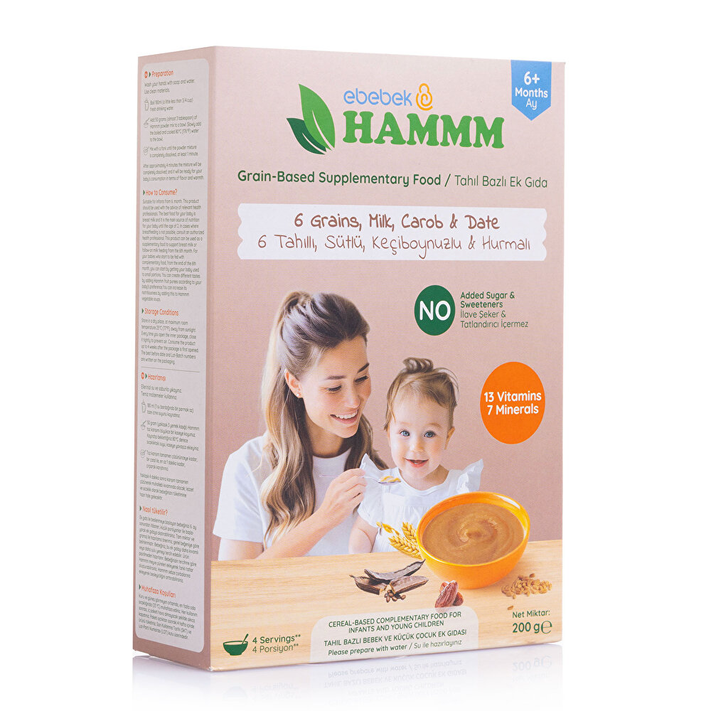 6 Tahıllı Sütlü Keçiboynuzlu ve Hurmalı 200 gr.
