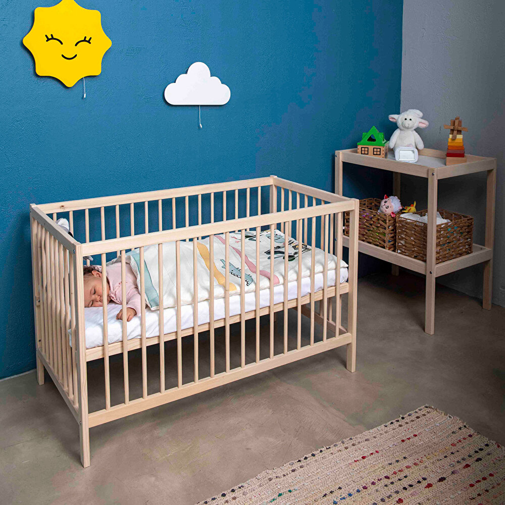 Ahşap Kademeli Beşik 60x120 cm