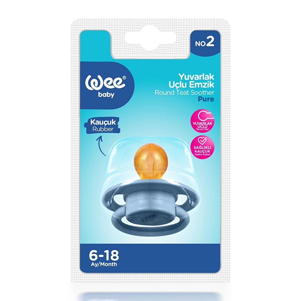 699 Wee Baby Pure Yuv.Kauçuk Emzik No:2 Mavi